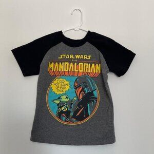Star Wars Black Mandalorian Boy's Shirt Short Sleeve Size: 6 Pull On
